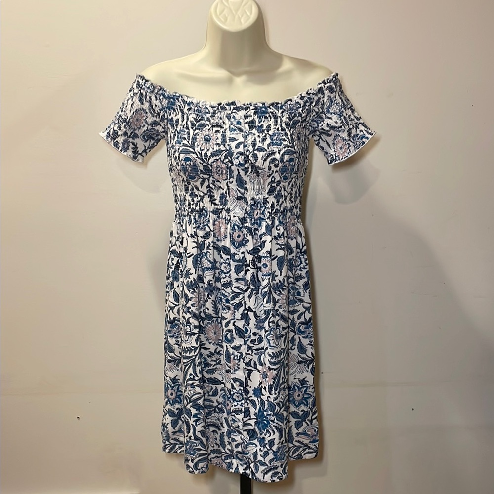 Abercrombie & Fitch Blue and White Floral Midi Dress